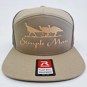 Simple Man Turkey 7 Panel Flat Bill Trucker Mesh Snapback Cap Hat